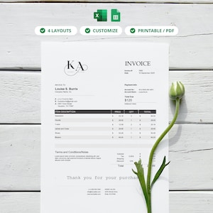印刷可能な請求書テンプレート、Excel、Googleスプレッドシート、PDF、中小企業向けスプレッドシート、編集可能な請求書フォーム