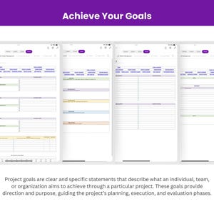 project task list, swot analysis, employee performance review, yearly calendar, project budget