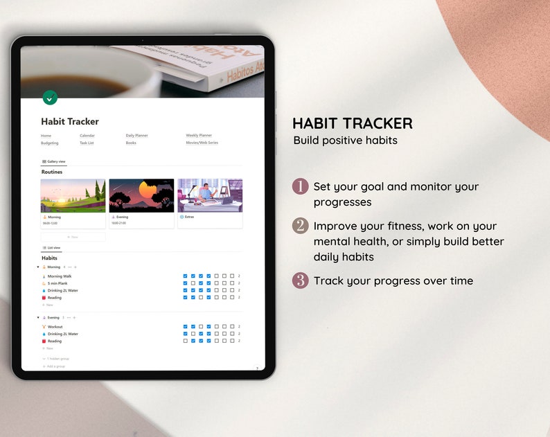 Notion Digital Planner, Simple Digital Planner, Notion and