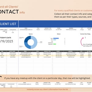 Client Tracker Spreadsheet CRM Dashboard Business Tracker Business ...