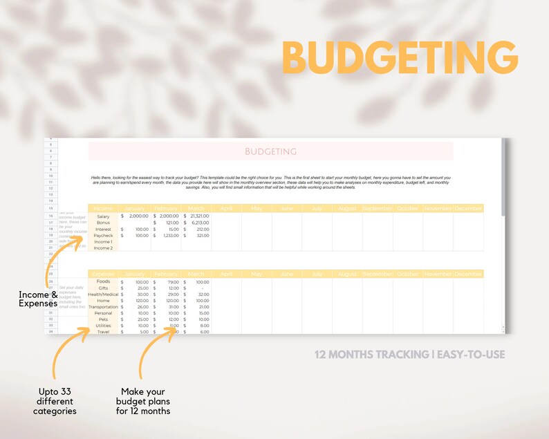 Monthly Budget Spreadsheet Google Sheets Budget Planner Expense Tracker