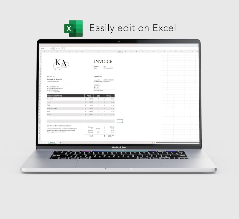 Easily edit with Microsoft Excel.
