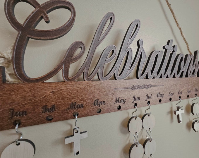Birthday Board Wooden Family Calendar NO DISCS Family Friends Birthday Board Wooden Family Calendar NO DISCS Family Friends