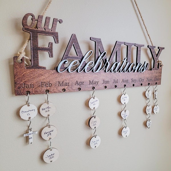 Family Birthday Calendar - Birthday Board - Celebrations Calendar