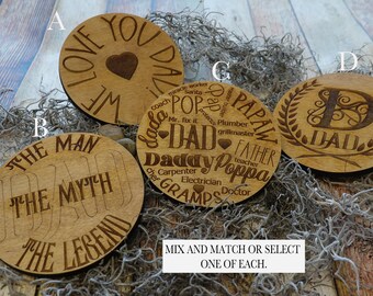 Dad Coasters - gift, gift for dad, papaw gift, unique gift, wooden coasters