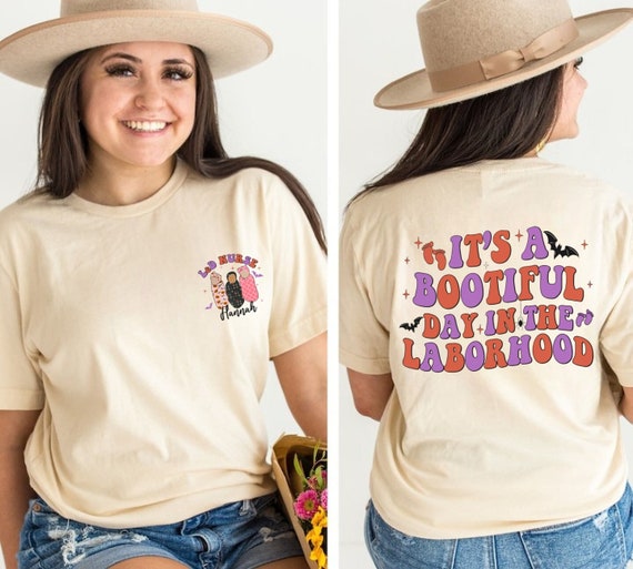 Custom L&D Nurse Shirt, Halloween Labor And Delivery Nurse Shirt, Front And Back Hoodie, Halloween LD Nurse Shirt, Neonatal ICU Nurse Shirt