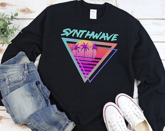 Synthwave Sweatshirt, Synthwave Style, 80s Nostalgia, Cyberpunk, Retrowave, Vaporwave, cyberpunk clothing