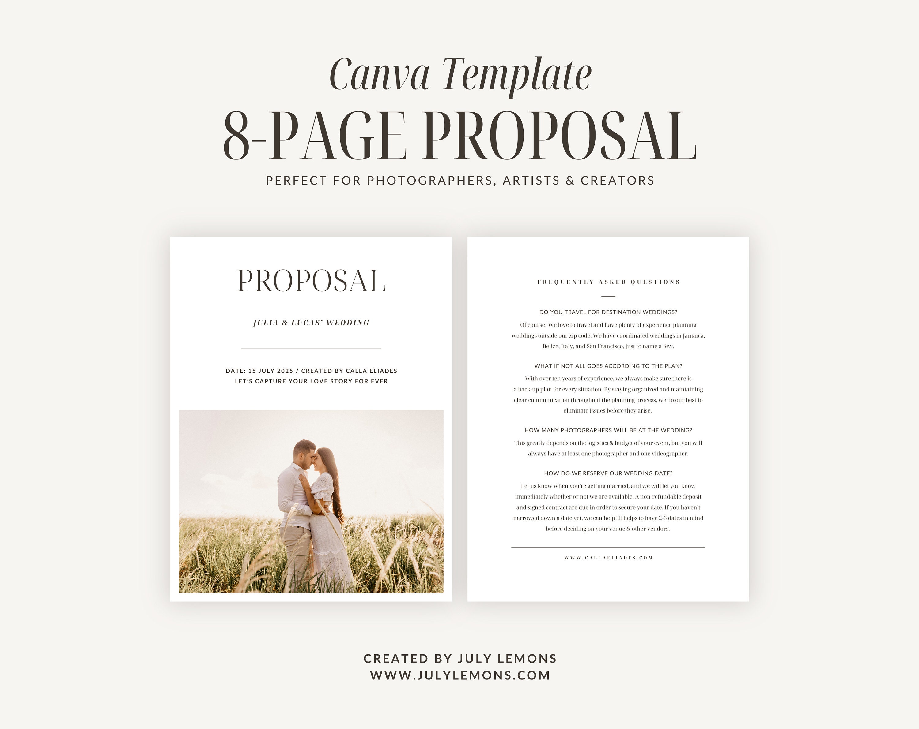 Minimal Photographer Proposal Template I Photography Proposal Canva I Minimal Photographer Proposal Template I Photography Proposal Canva I