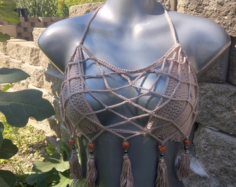 Crochet Triangle Boho Bikini Top