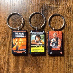 Miniature VHS Movie Keyring | ANY Movie You Like | Novelty 80s Action ...