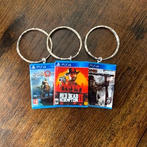 Miniature PS4 Game Keyring | ANY Game You Like | Retro Gamers Keyrings | Gamers Keyrings | Birthday Party Bags | Stocking Fillers Toys