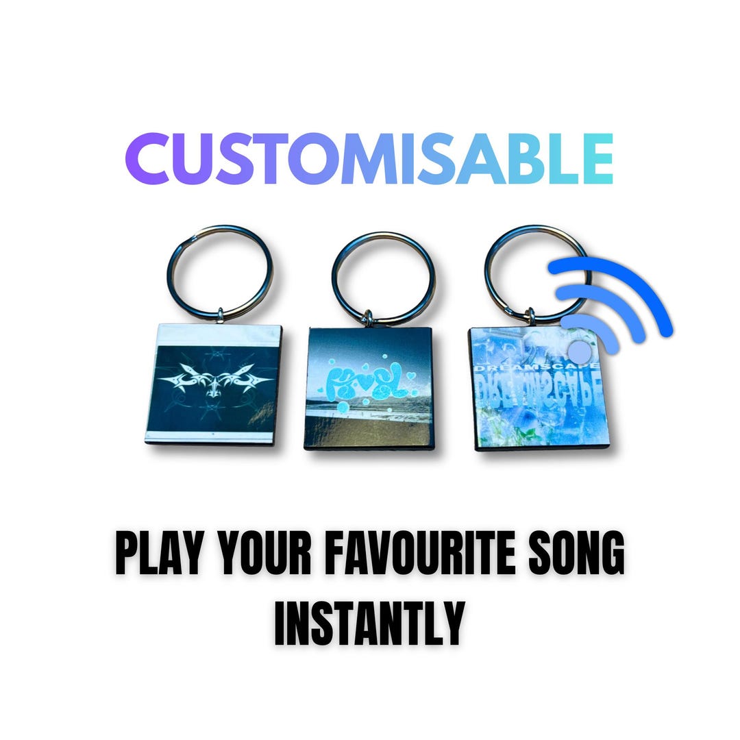 Playable Keychain Customisable PLAYABLE Miniature Album Cover Keyring | ANY Album You ...