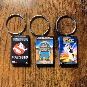 Miniature VHS Movie Keyring | ANY Movie You Like | Novelty Video Film Gift Keychain | Secret Santa | Birthday Party Bags | Keyring Charm