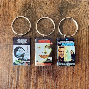 Miniature VHS Movie Keyring | ANY Movie You Like | Novelty 80s Film Gift Keychain | Secret Santa | Birthday Party Bags | Charms