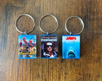 Miniature Blu Ray DVD Movie Keyring | ANY Movie You Like | Novelty Gift Keychain | Secret Santa | Birthday Party Bags | Keyring Charm