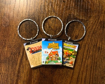 Miniature Gamecube Game Keyring | ANY Game You Like | Retro Keyrings | Gamer Keyrings | Birthday Party Bags | Stocking Fillers Keychain Toys