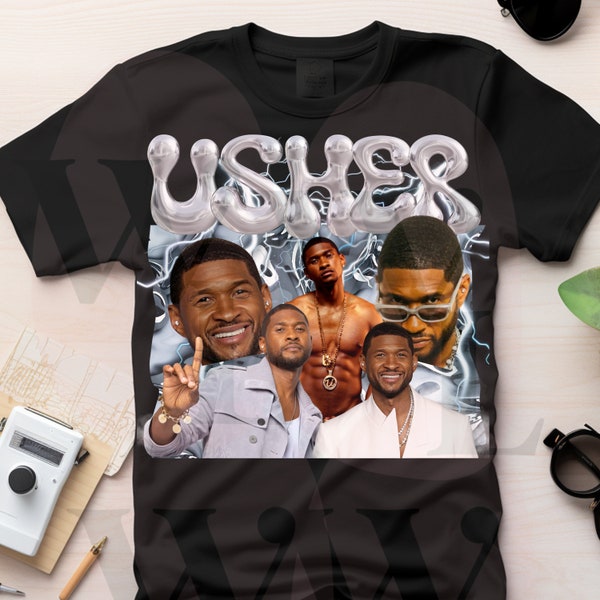 Usher Vibes Digital T-Shirt Design| Music Lover Apparel| Concert Ready Tee|DIY Usher Fan Shirt| Customizable Usher Inspired Tee