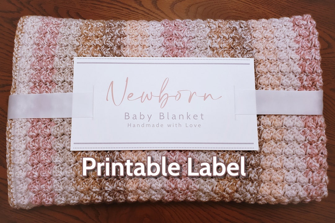 Newborn Baby Blanket Label Printable Digital Download Crochet Knit Quilted Etsy
