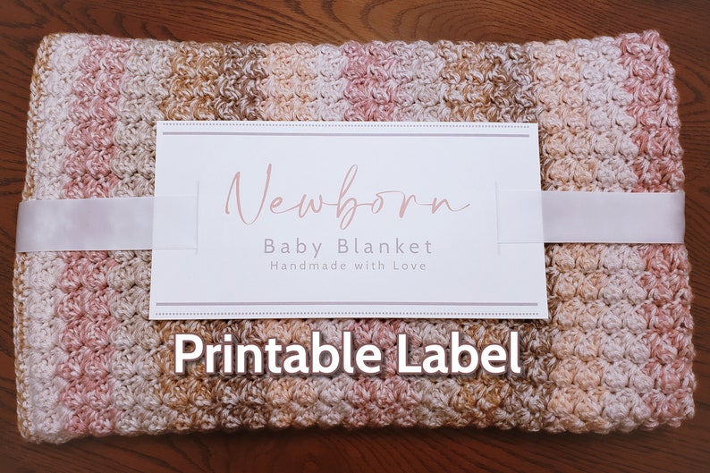 Newborn Baby Blanket Label Printable Digital Download Crochet Knit