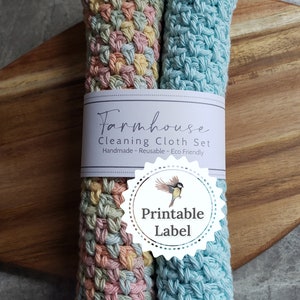 Labels voor boerderijreinigingsdoekjes - afdrukbaar - digitale download