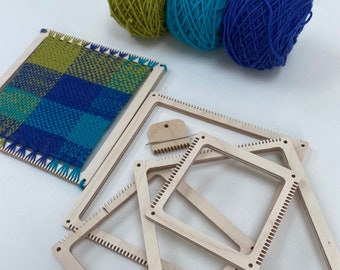 Square Weaving Loom Kit: British Wool, Beginner Weaving