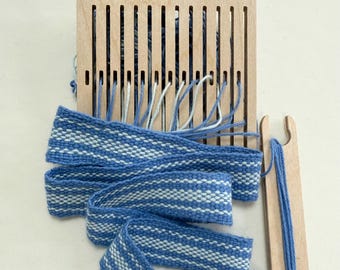 Back strap | belt weaving loom craft kit in a gift box.   Learn to weave a belt or strap with full instructions.