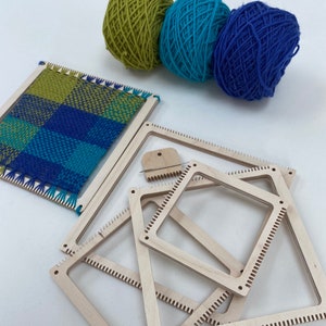 Square loom weaving kit, kit includes a frame loom, yarn, comb, needle and instructions learn to weave with a perfect yarn lover gift image 1