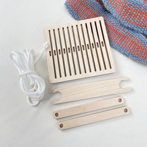 Back strap weaving kit, learn to weave a belt, strap or braid. Heddle, lease sticks, shuttle and instructions included