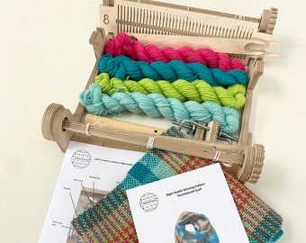 Rigid Heddle Loom Scarf Weaving Kit: British Wool, Beginner Weaving
