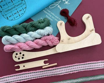 Inkle Loom Weaving Kit - Small Portable With Carry Bag, Yarn and Instructions
