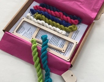 Beginner Weaving Loom Craft Kit: British Yarn, Gift Boxed