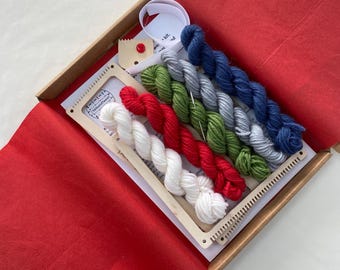 Beginner Weaving Kit: British Wool, Square & Bookmark Looms