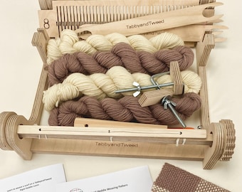 Rigid Heddle Loom Weaving Kit: British Wool Scarf, Beginner Weaving, UK Made