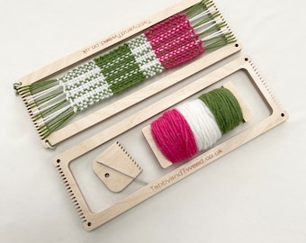 Bookmark Weaving Kit: Mini Loom with British Wool - Sustainable Craft