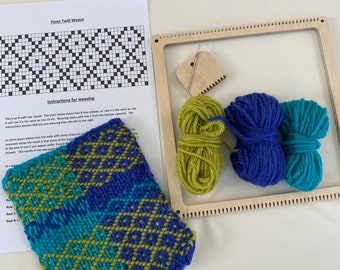 Twill Weaving Loom Kit: British Wool, Beginner Weaving to Weave Patterns