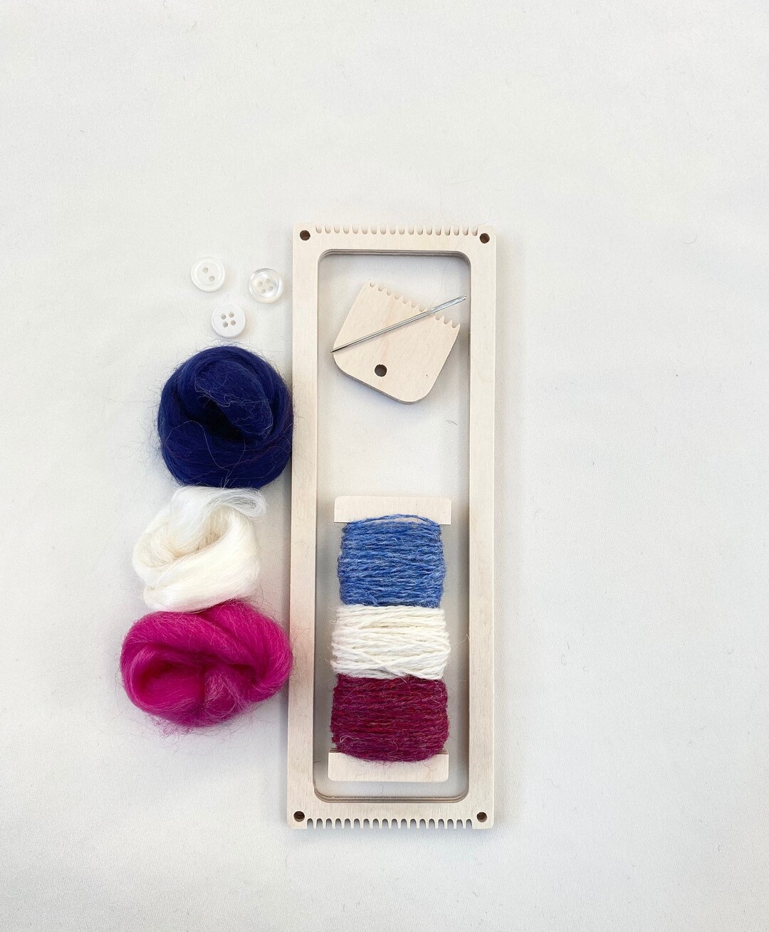 Bookmark Weaving Kit, Mini Loom, Learn to Weave With British Wool