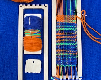 Bookmark Weaving Loom Kit: Hand-Dyed Yarn, British Wool, DIY Craft