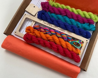 Beginner Weaving Loom Craft Kit: Rainbow Yarn, Gift Boxed