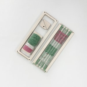 Bookmark Weaving Kit, Mini Loom, Learn to Weave With Green, Pink and White  British Wool Options, Reusable Loom, Instructions, a Perfect Gift 