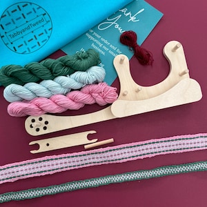 Inkle Loom Weaving Kit - Small Portable With Carry Bag, Yarn and Instructions
