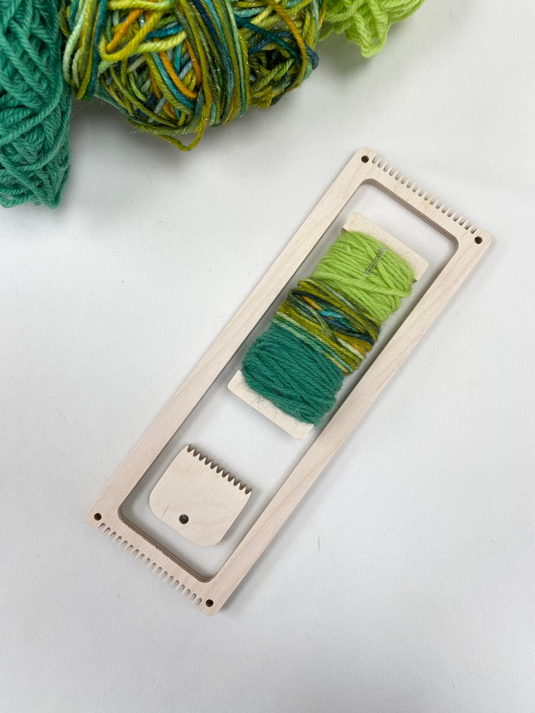Bookmark Weaving Loom Kit Bright Green Yarn Learn to Weave Etsy