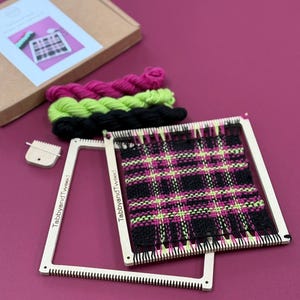 Tartan Weaving Loom Craft Kit: British Wool Coasters, Beginner Yarn Project
