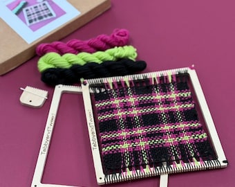Tartan Weaving Loom Craft Kit: British Wool Coasters, Beginner Yarn Project