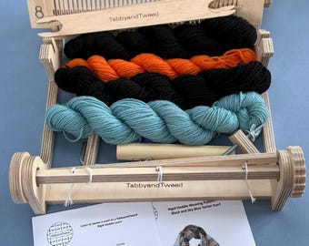 Rigid Heddle Loom Weaving Craft Kit: British Wool Tartan Scarf - Learn to Weave - Beginner Friendly