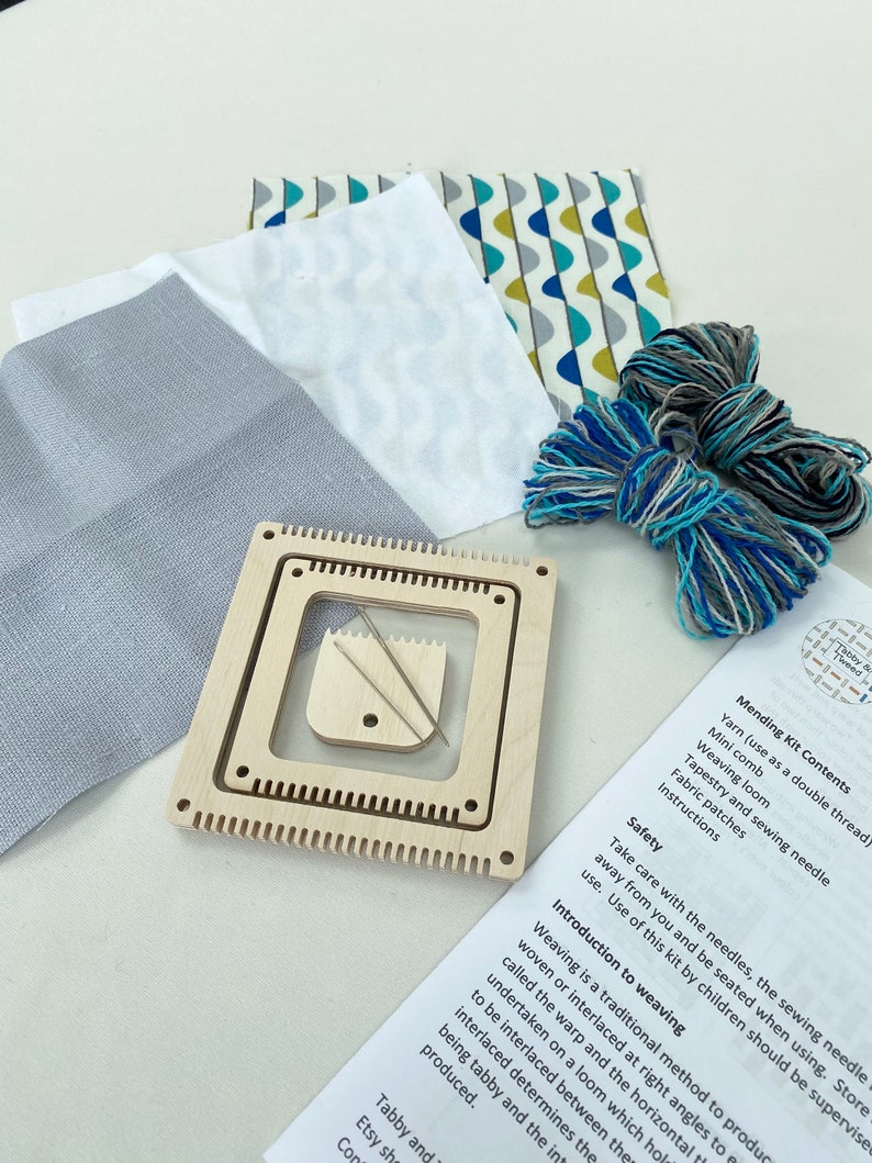 Weaving and Mending Kit Little Loom Kit Colour Coordinated Etsy