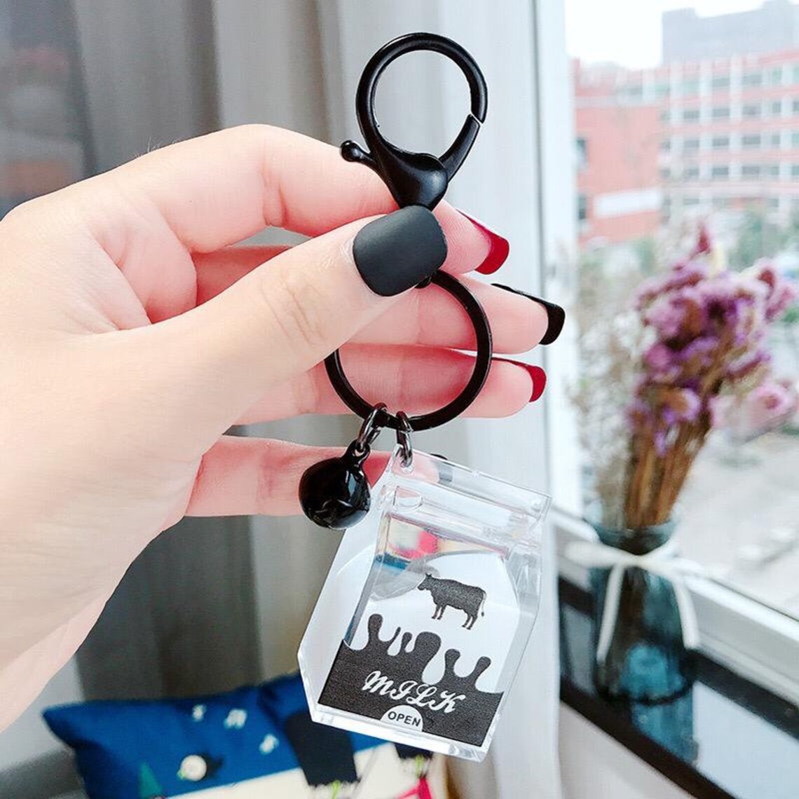 Fidget Keychain Milk Keychain Animal Keychain Dairy Liquid Etsy