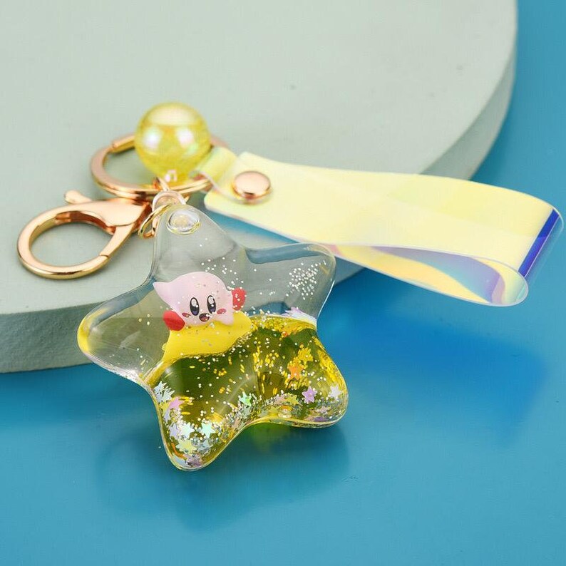 Kawaii Kirby Keychain Cute Keychain Kawaii Keychain Etsy
