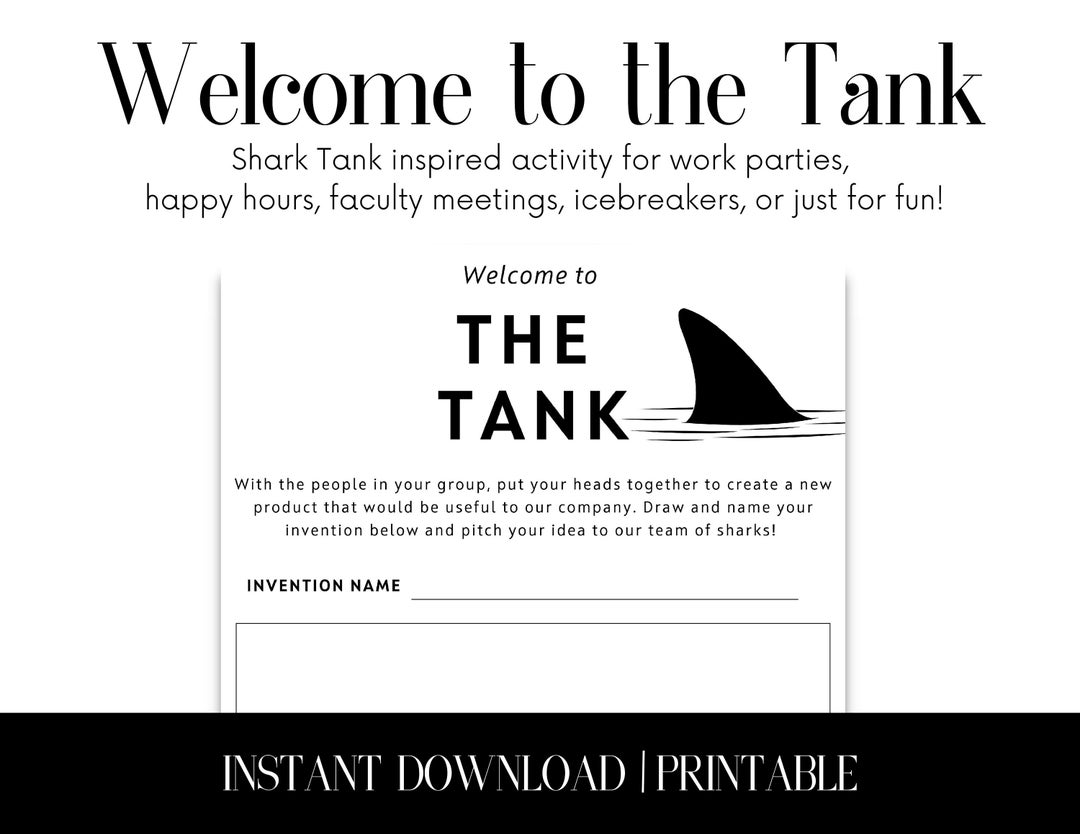 Shark Tank Inspired Welcome to the Tank Office/work Party Printable for ...