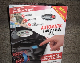Hard Case Included NEW BUNDLE Grillbot Automatic Grill Cleaning Robot & CHARGER Black.  ((Bundle)) grillbot charger and Hard Case Included