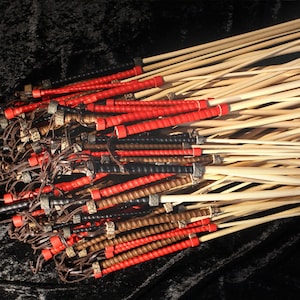 Classic Rattan Cane 36/32/30/28/24/20&quot; (90/80/75/70/60/50 cm) - Diameter 10/8/6 mm - Red/Black/Brown Color Handle
